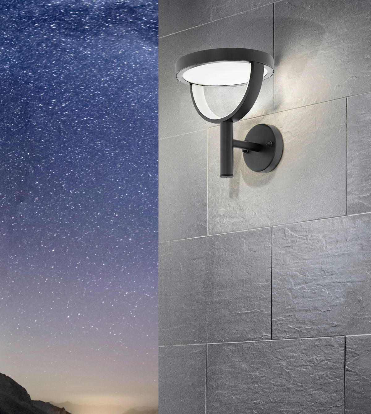 AUßENWANDLEUCHTE 25,5/10 cm   - Schwarz/Weiß, Design, Kunststoff/Metall (25,5/10cm) - Eglo