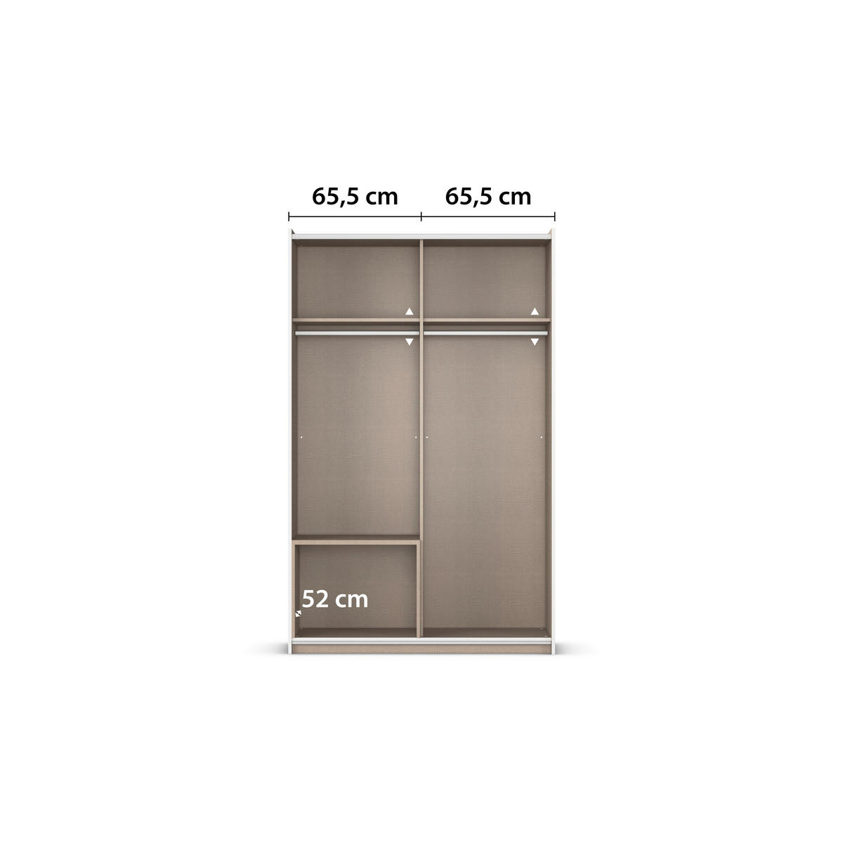 SCHWEBETÜRENSCHRANK in Grau, Eiche Artisan  - Eiche Artisan/Grau, Modern, Holzwerkstoff (131/210/59cm) - Rauch Möbel