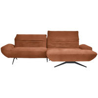ECKSOFA in Chenille Rostfarben  280/170-195 cm  - Rostfarben/Schwarz, Design, Textil/Metall (280/170-195cm) - Dieter Knoll