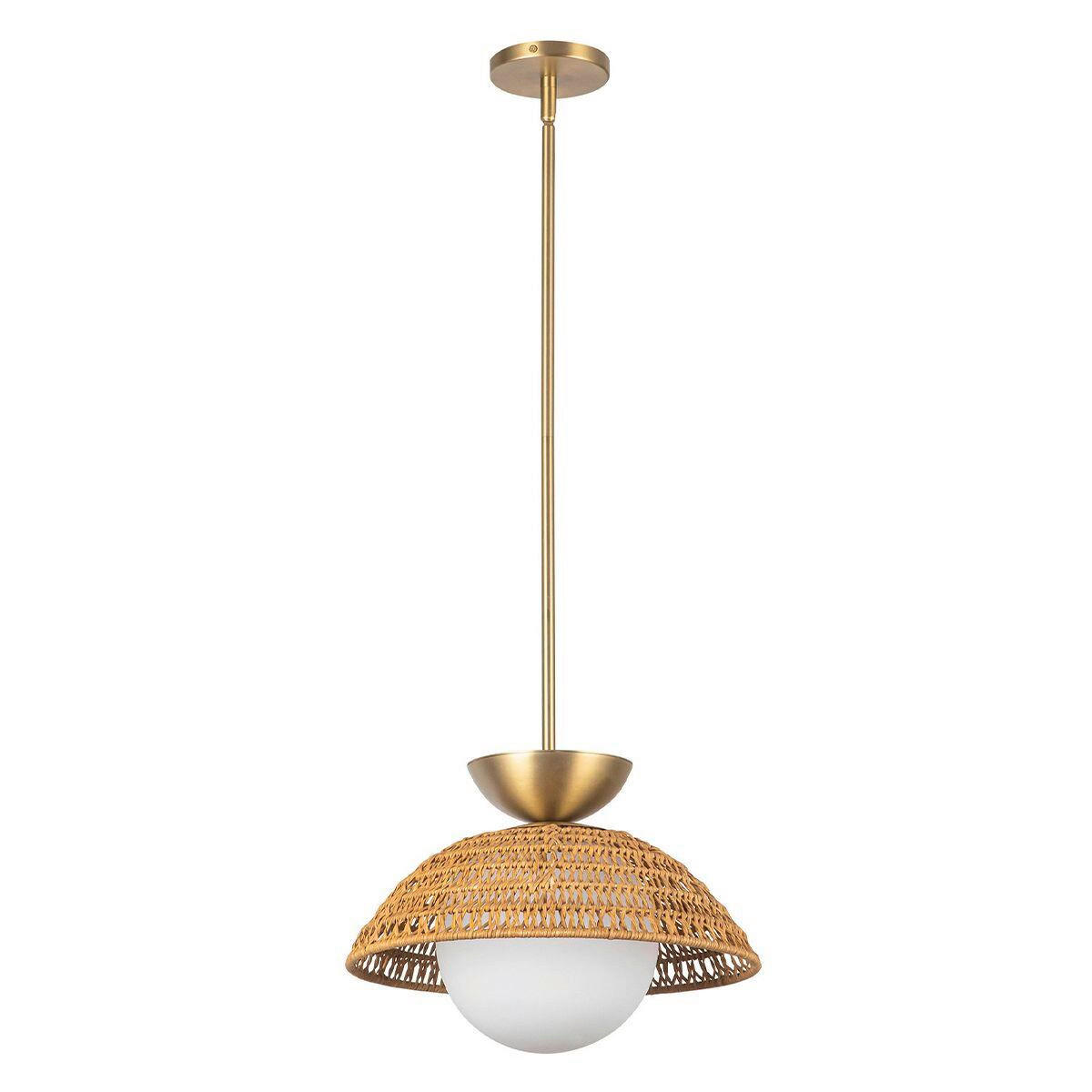 HÄNGELEUCHTE 37,5/26,4 cm  - Goldfarben, LIFESTYLE, Glas/Holz (37,5/26,4cm) - Elstead Lighting