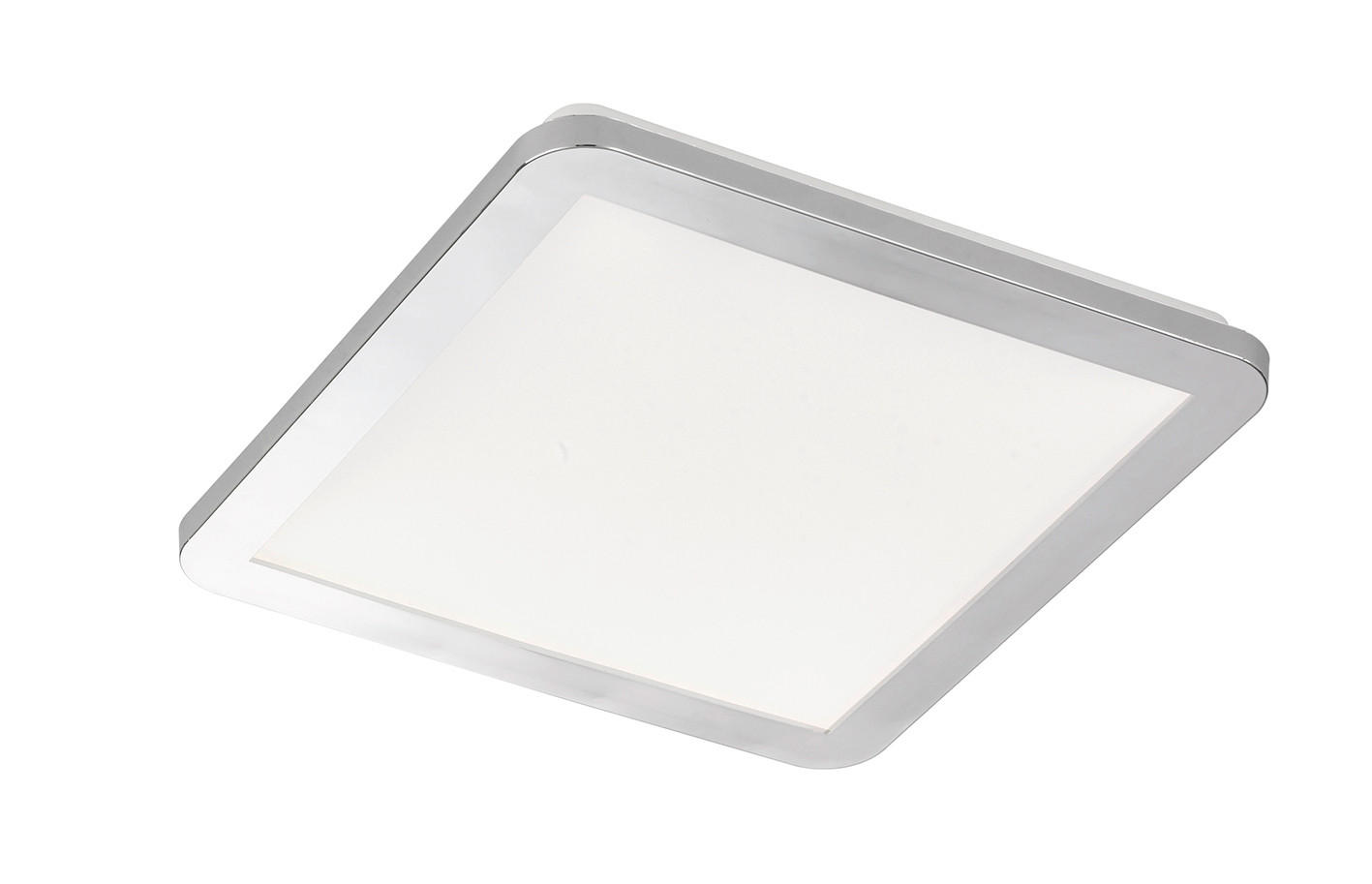 LED-DECKENLEUCHTE     - Weiss/Nickelfarben, Design, Glas/Metall (30/30cm) - Fischer & Honsel