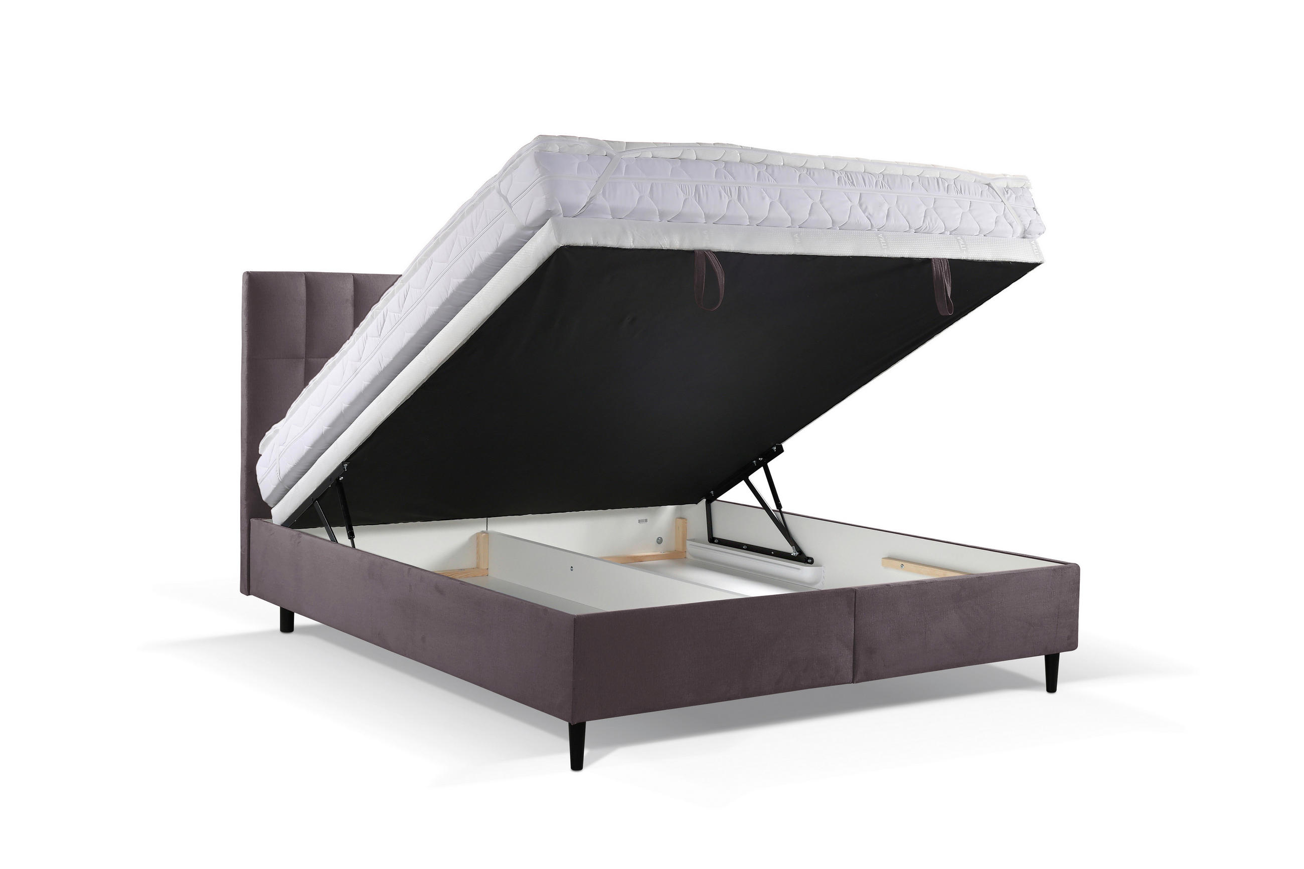 BOXBETT 180/200 cm  in Dunkelgrau  - Dunkelgrau/Schwarz, KONVENTIONELL, Holz/Textil (180/200cm) - Boxxx