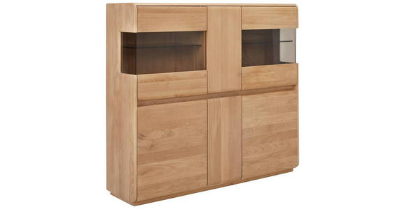 HIGHBOARD 153/138/41 cm  - Wildeiche, Basics, Glas/Holz (153/138/41cm) - Linea Natura