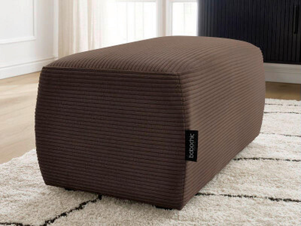 HOCKER ATILLA Cord Taupe  - Taupe/Schwarz, MODERN, Kunststoff/Textil (92/44/48cm)