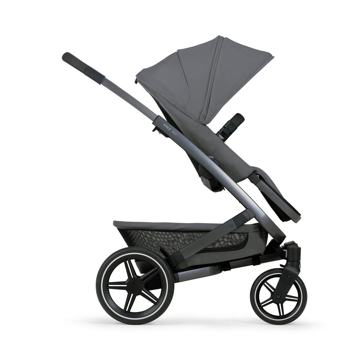 KINDERWAGENSET Geo3 Mono  - Grau, Basics, Textil/Metall (60/92-113/77-105cm) - Joolz