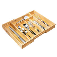 BESTECKSET  20-teilig  - Silberfarben/Naturfarben, KONVENTIONELL, Holz/Metall (31-48,6/5,5/37cm)