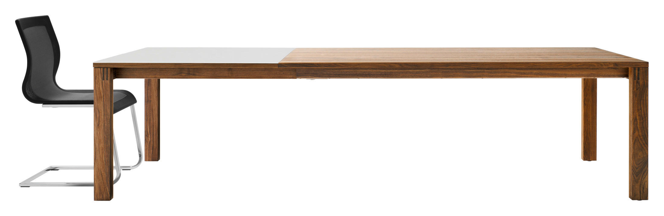 ESSTISCH in Holz, Glas 175(275)/110/75 cm  - Nussbaumfarben/Weiß, Design, Glas/Holz (175(275)/110/75cm) - Team 7