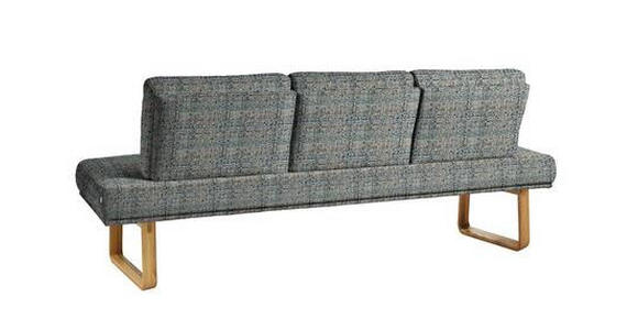 SITZBANK 224/92/78 cm  in Blau, Olivgrün  - Blau/Eichefarben, Design, Holz/Textil (224/92/78cm) - Dieter Knoll