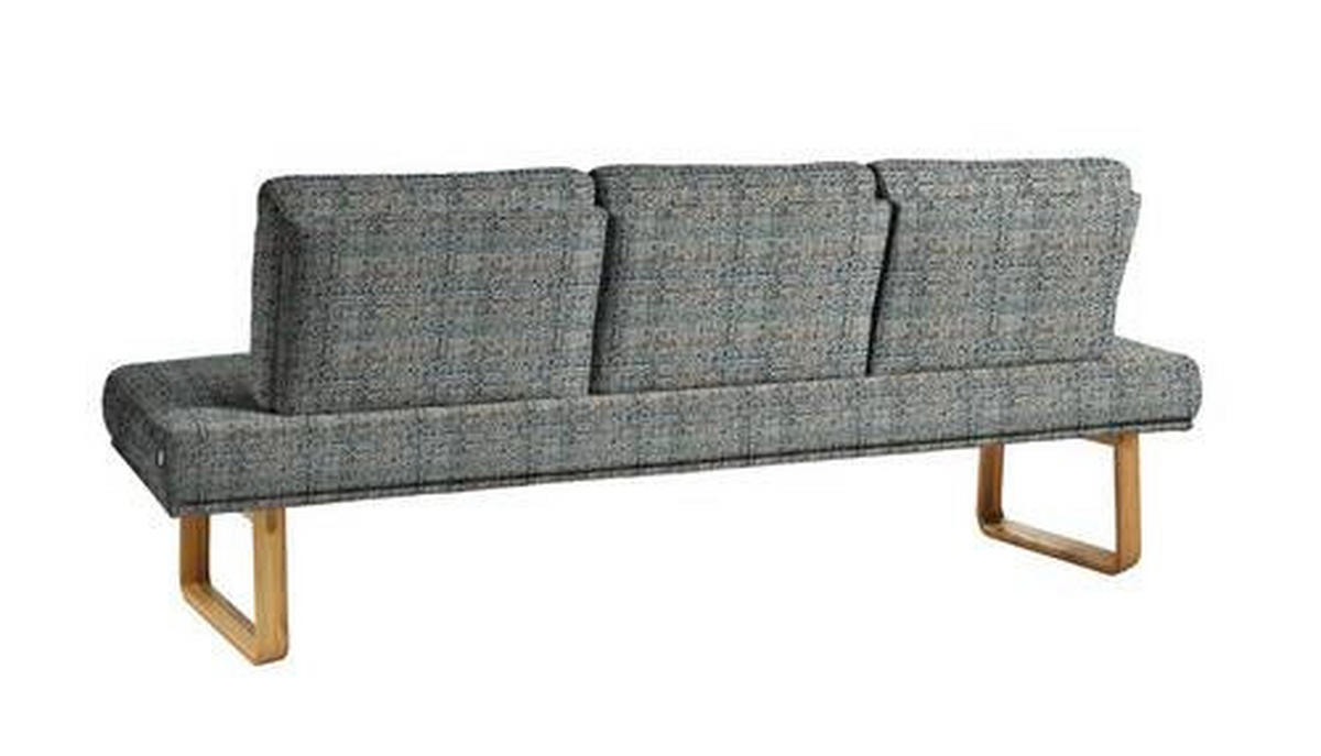 SITZBANK 224/92/78 cm  in Blau, Olivgrün  - Blau/Eichefarben, Design, Holz/Textil (224/92/78cm) - Dieter Knoll