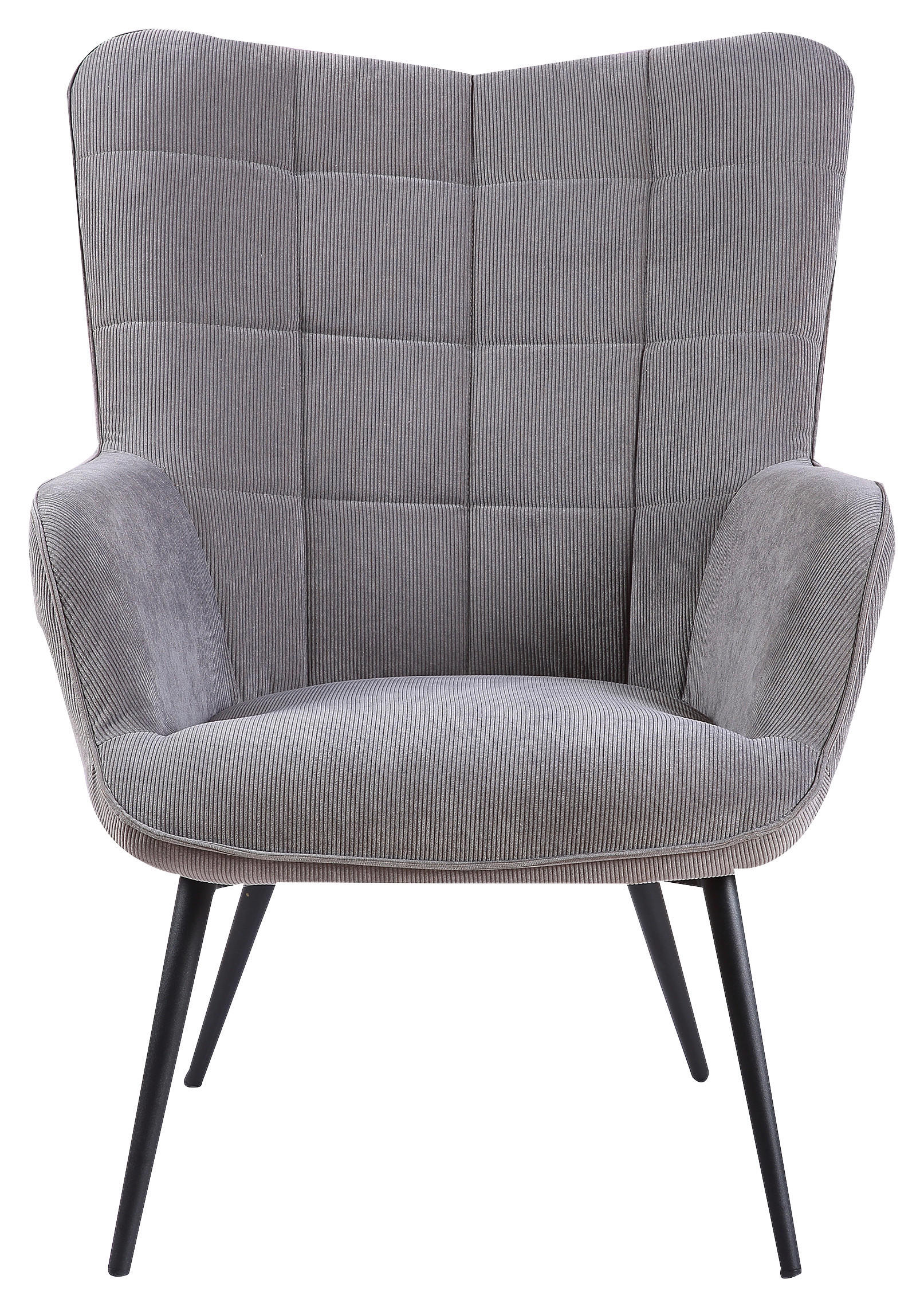 SESSEL in Cord Grau  - Schwarz/Grau, MODERN, Holzwerkstoff/Textil (72/97/80cm) - MID.YOU