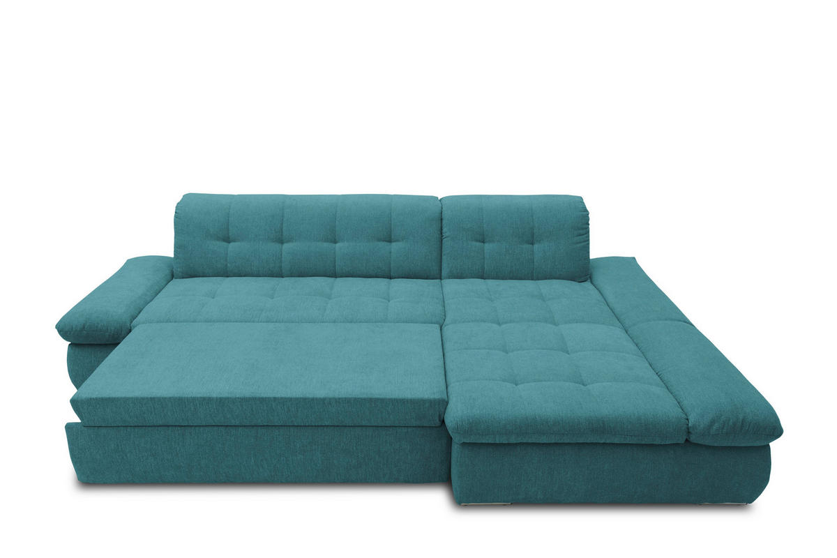 ECKSOFA in Mikrofaser Petrol  300/172 cm  - Chromfarben/Petrol, KONVENTIONELL, Textil/Metall (300/172cm) - MID.YOU