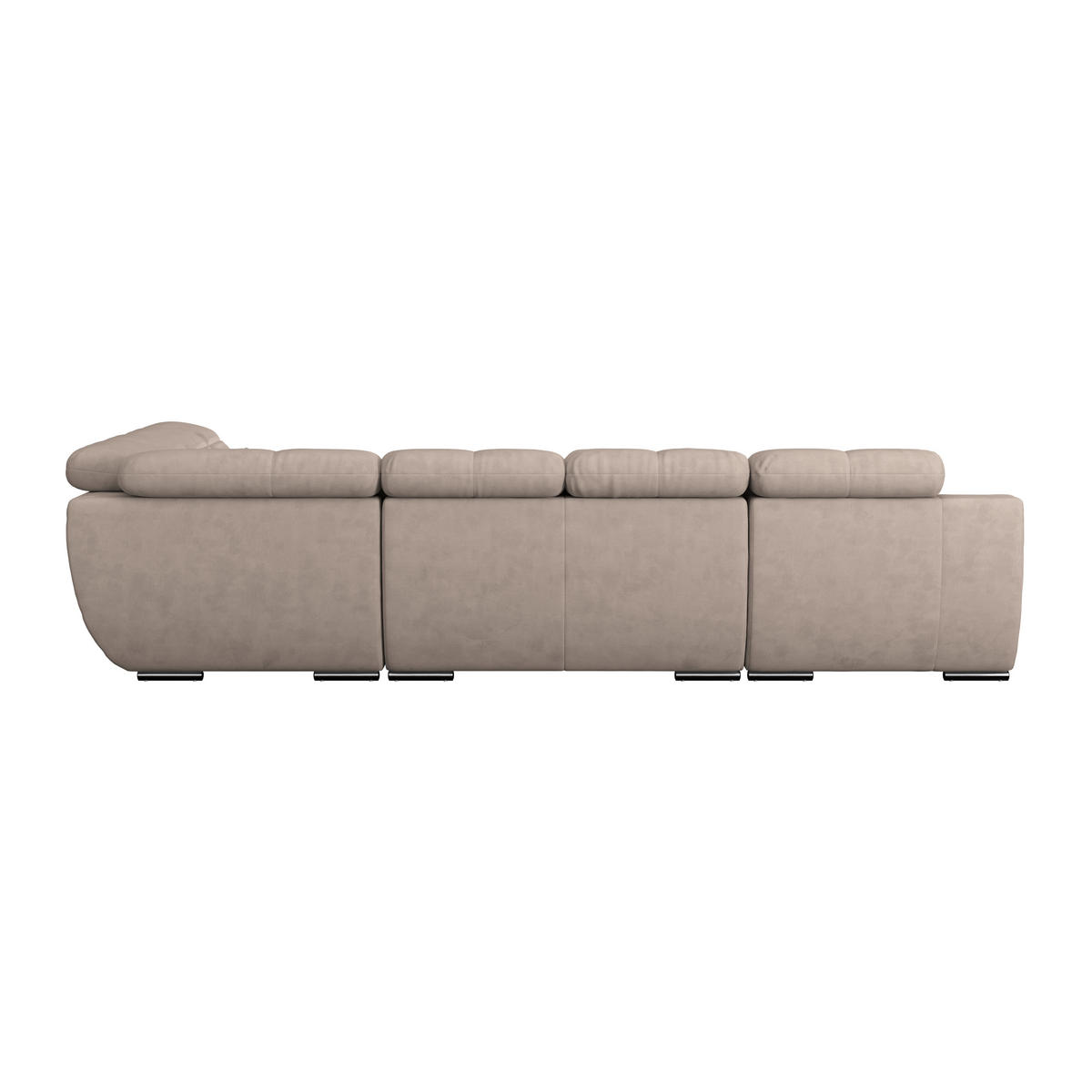 WOHNLANDSCHAFT Beige Mikrofaser  - Chromfarben/Dunkelgrau, MODERN, Textil/Metall (184/345/228cm) - MID.YOU