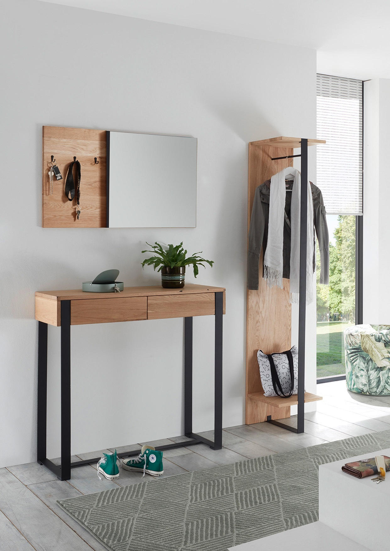 VÄGGSPEGEL 95/55/4 cm    - Natur, trä/glas (95/55/4cm) - Livetastic