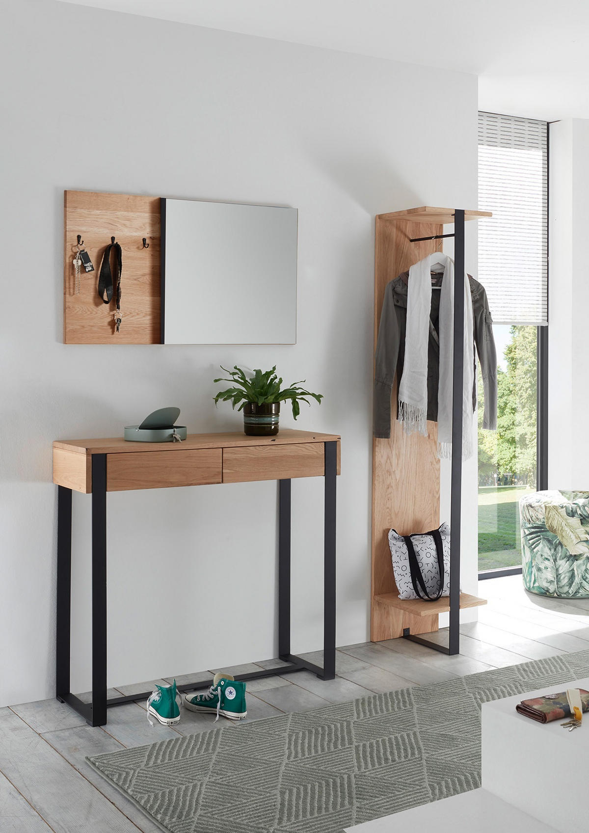 WANDSPIEGEL 95/55/4 cm    in  - Natur, Glas/Holz (95/55/4cm) - Livetastic