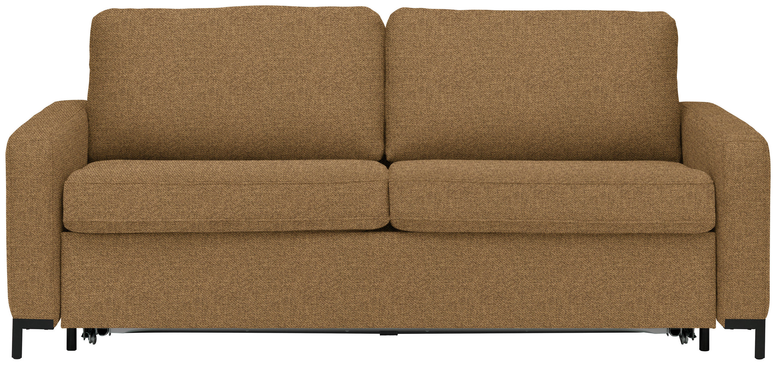 SCHLAFSOFA Webstoff Goldfarben  - Goldfarben/Schwarz, KONVENTIONELL, Textil/Metall (187/84/97cm) - Livetastic