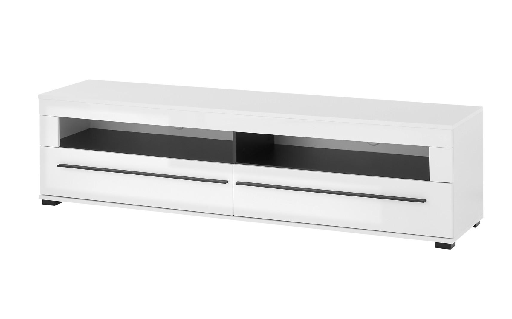 Livetastic Lowboard Weiß Hochglanz 180x47x42 cm