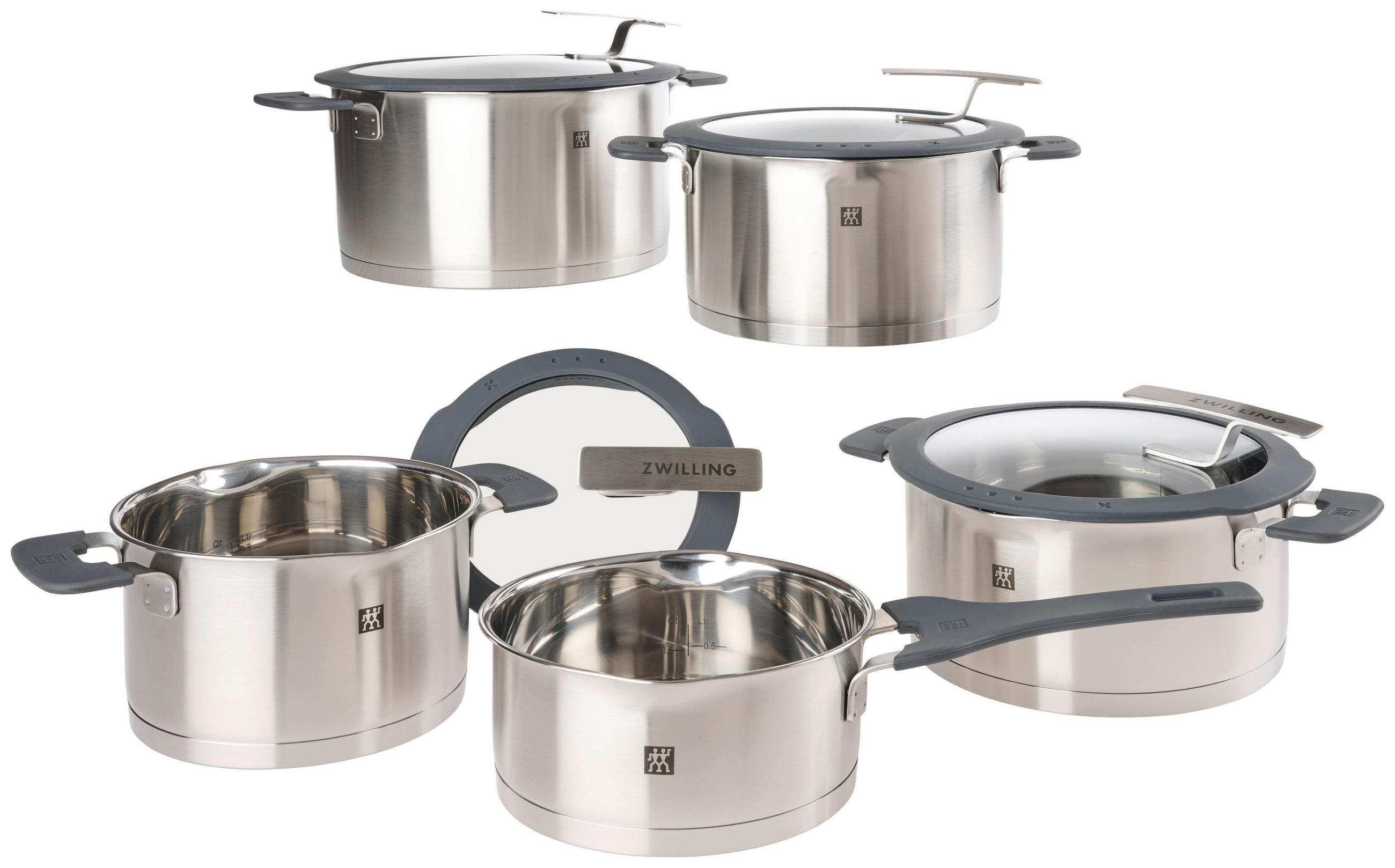 KOCHTOPFSET ZWILLING SIMPLIFY 5-teilig  - Edelstahlfarben, Glas/Metall - Zwilling