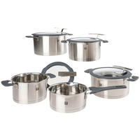 KOCHTOPFSET ZWILLING SIMPLIFY 5-teilig  - Edelstahlfarben, Glas/Metall - Zwilling