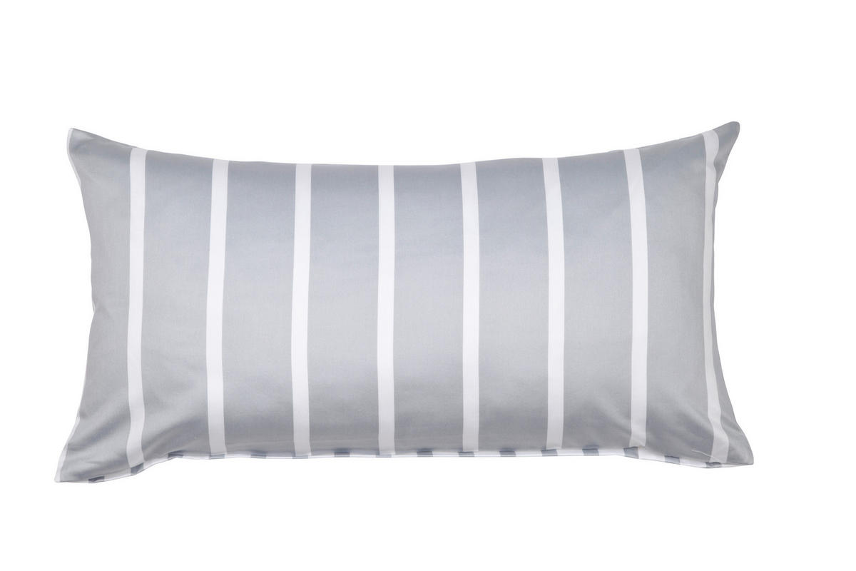 KISSENHÜLLE GENTANO 40/80 cm  - Platinfarben/Weiß, Design, Textil (40/80cm) - Janine