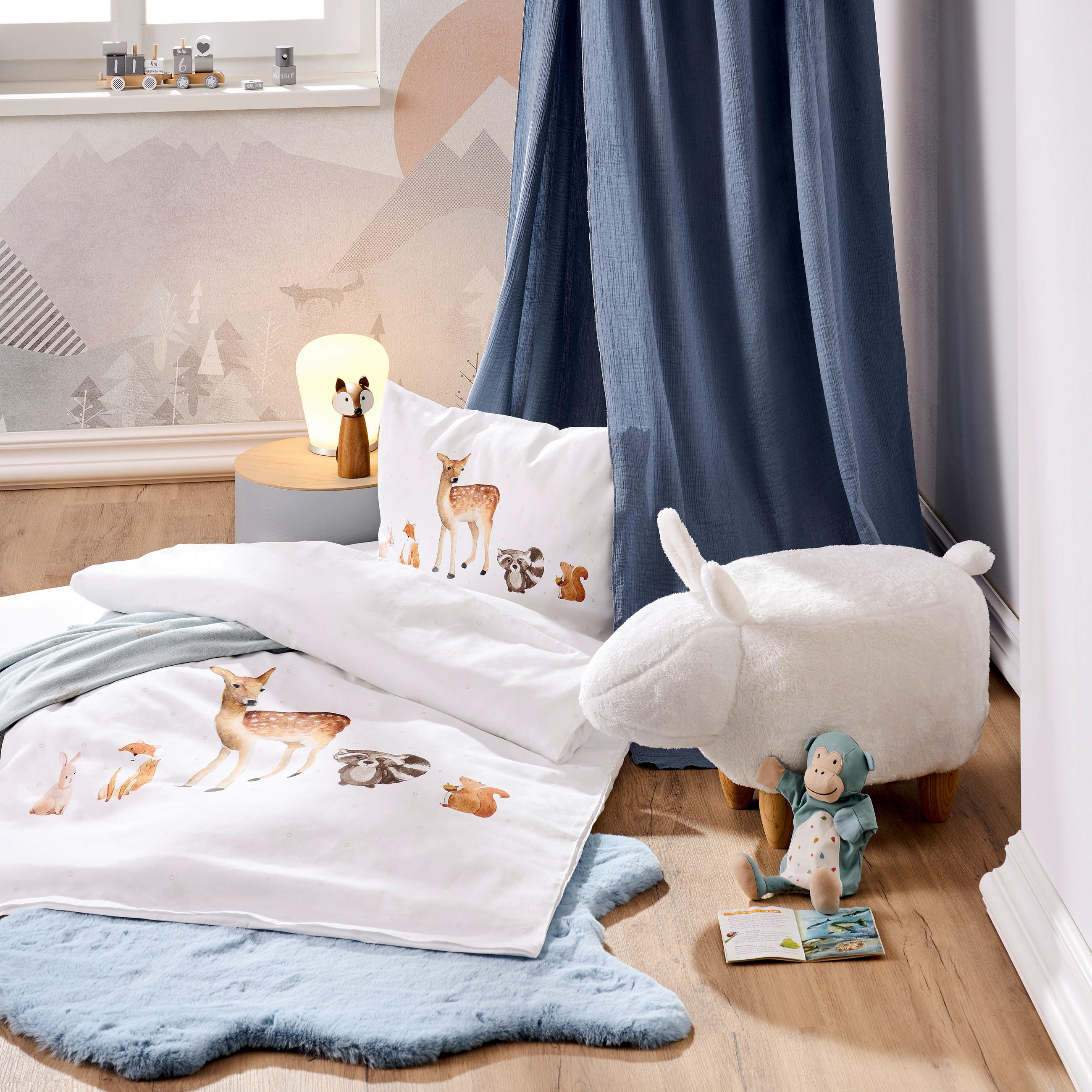 DETSKÁ POSTEĽNÁ BIELIZEŇ 100/135 cm  - hnedá/biela, Natur, textil (100/135cm) - Patinio