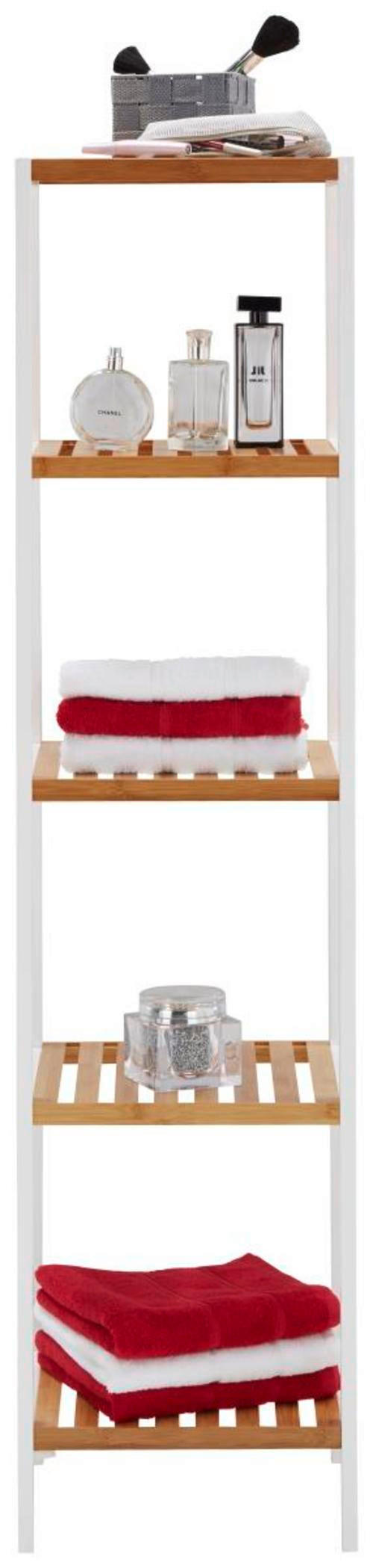 REGAL KUPAONSKI  prirodne boje, bijela  drvo, drvni materijal  - bijela/prirodne boje, Moderno, drvni materijal/drvo (34/140/33cm)
