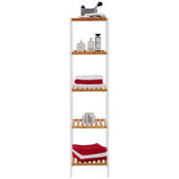 KOPALNIŠKI REGAL 34/140/33 cm  - bela/naravne barve, Moderno, leseni material/les (34/140/33cm) - Xora