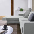 ECKSOFA in Webstoff Hellgrau  165/257 cm  - Hellgrau/Schwarz, Design, Kunststoff/Textil (165/257cm) - Xora