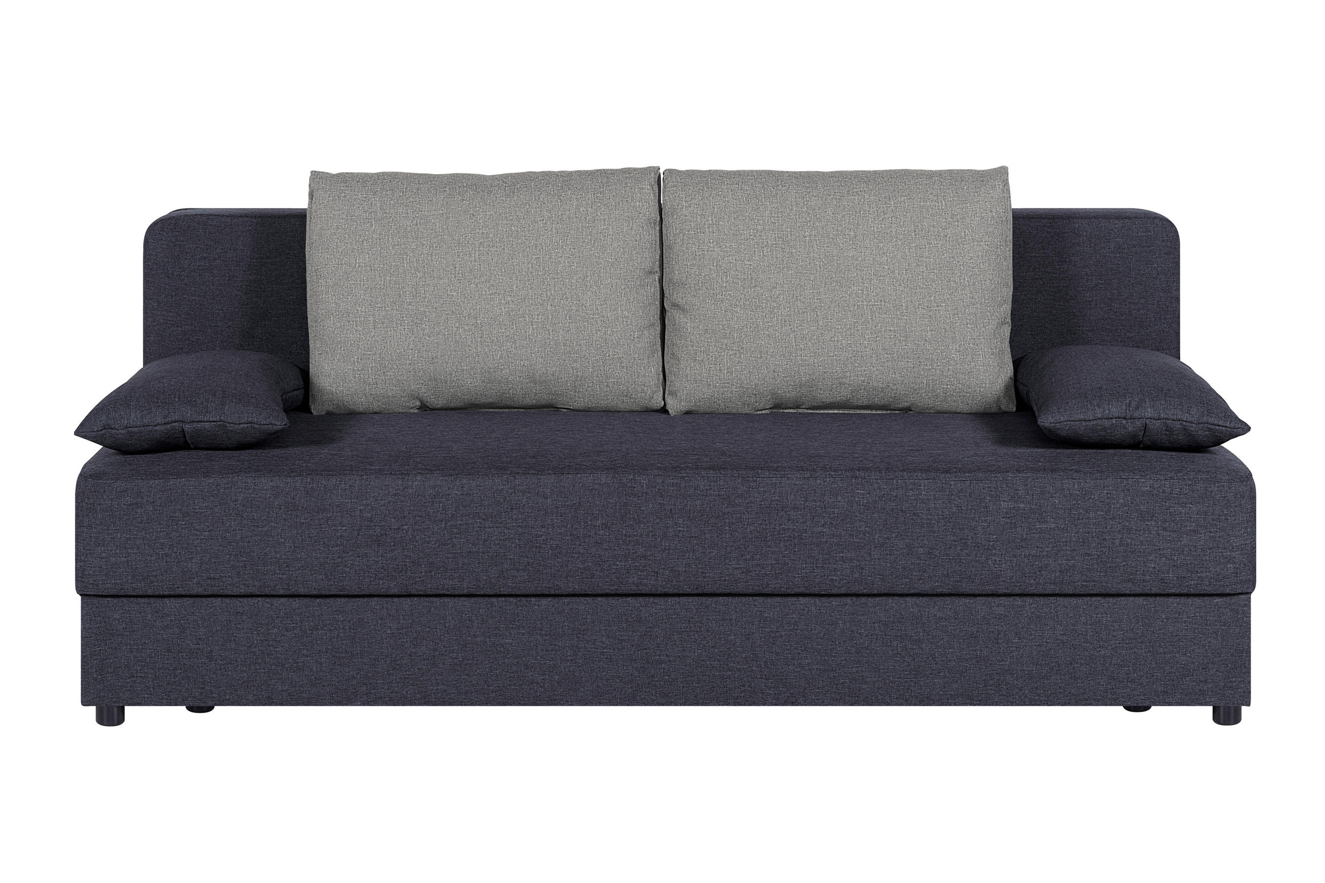 SCHLAFSOFA Dunkelgrau  inkl. Bettkasten, Rücken echt, Stauraum, Liegefläche im Originalstoff  - Dunkelgrau/Silberfarben, Design, Textil (193/82/80cm) - P & B