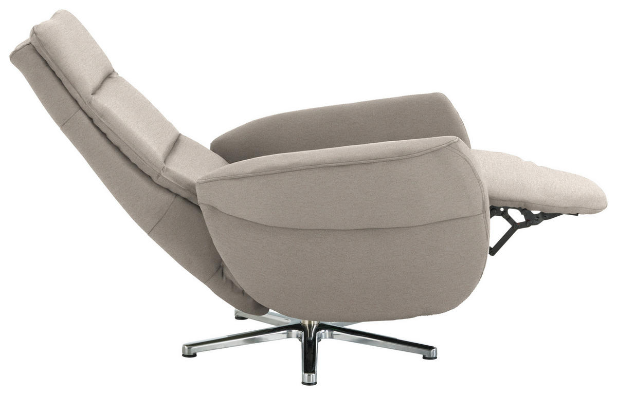 RELAXSESSEL in Textil Silberfarben  - Chromfarben/Silberfarben, Design, Textil/Metall (78/113/83cm) - Beldomo Speed