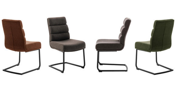 SCHWINGSTUHL  in Stahl Webstoff  - Schwarz/Cappuccino, Design, Textil/Metall (47/90/64cm) - Dieter Knoll