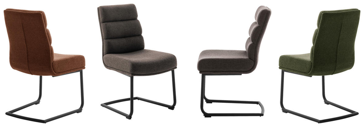 SCHWINGSTUHL  in Stahl Webstoff  - Schwarz/Cappuccino, Design, Textil/Metall (47/90/64cm) - Dieter Knoll