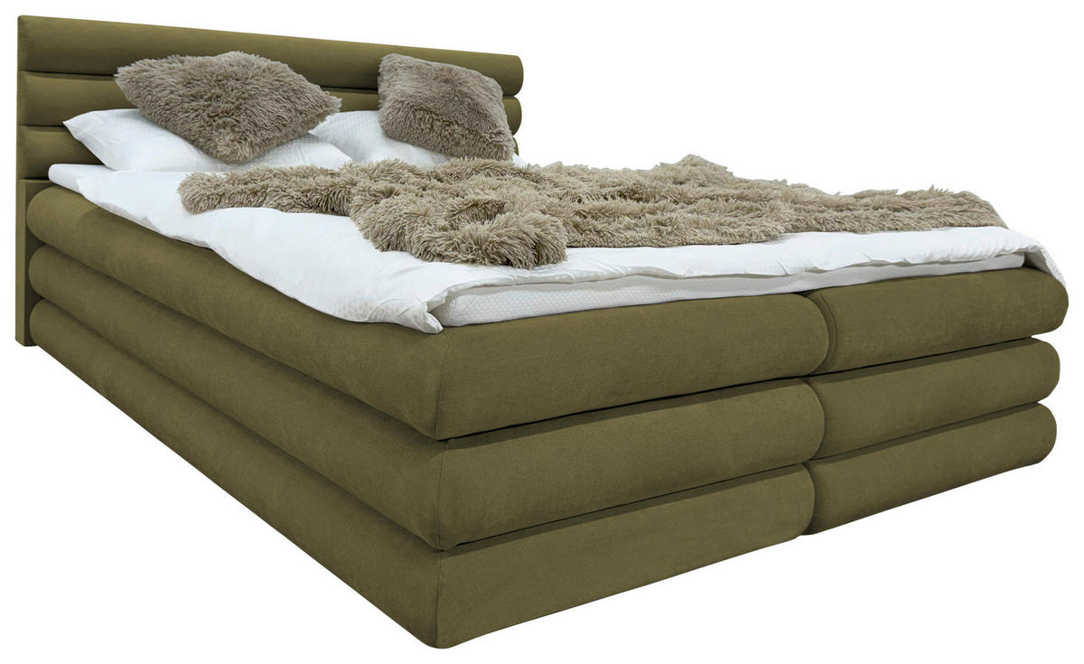 BOXBETT 180/200 cm  in Olivgrün  - Olivgrün, MODERN, Textil (180/200cm) - Livetastic