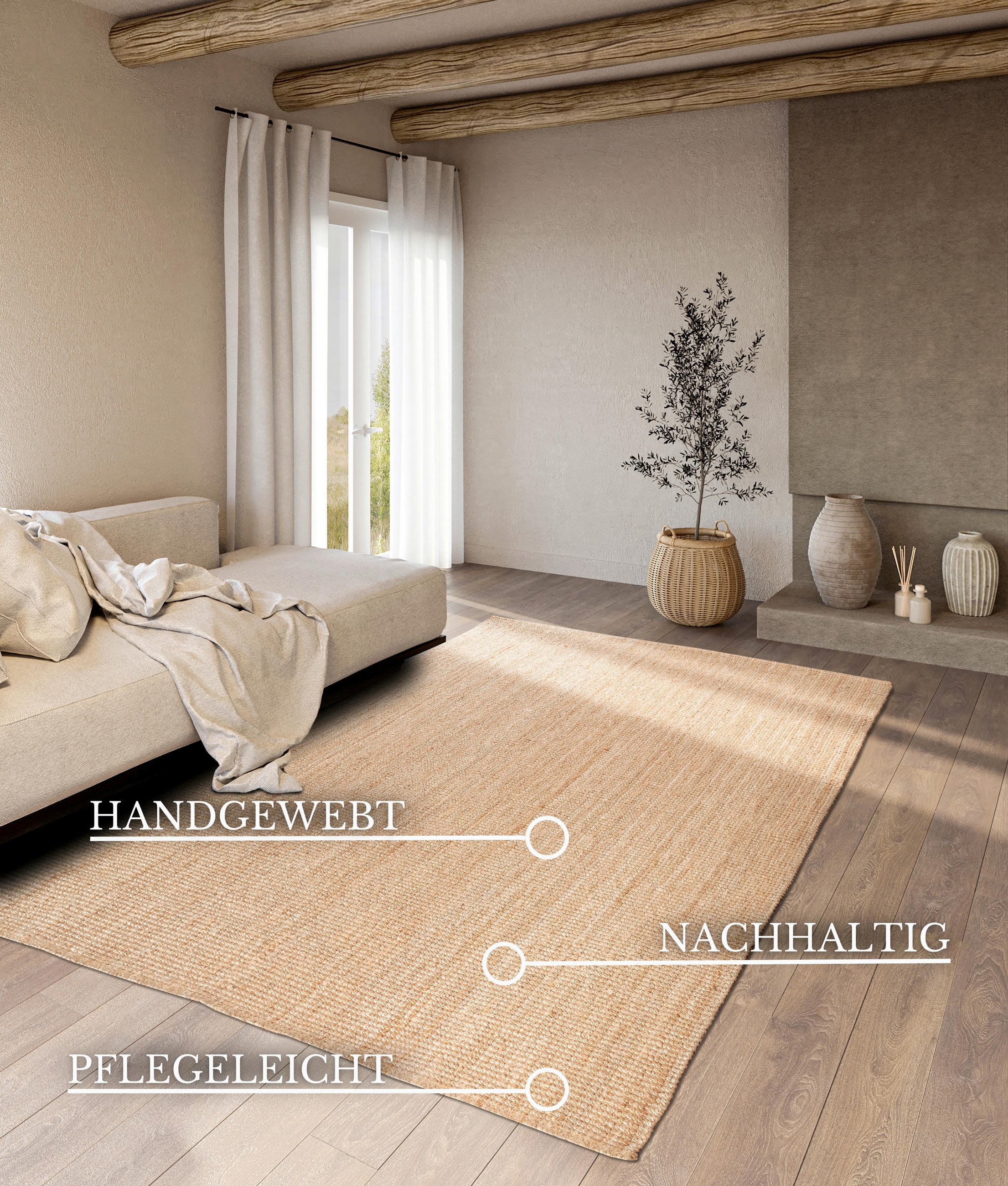 JUTETEPPICH 160/230 cm Kollektion 1791 Honig  - Honig, Basics, Textil (160/230cm) - Villeroy & Boch