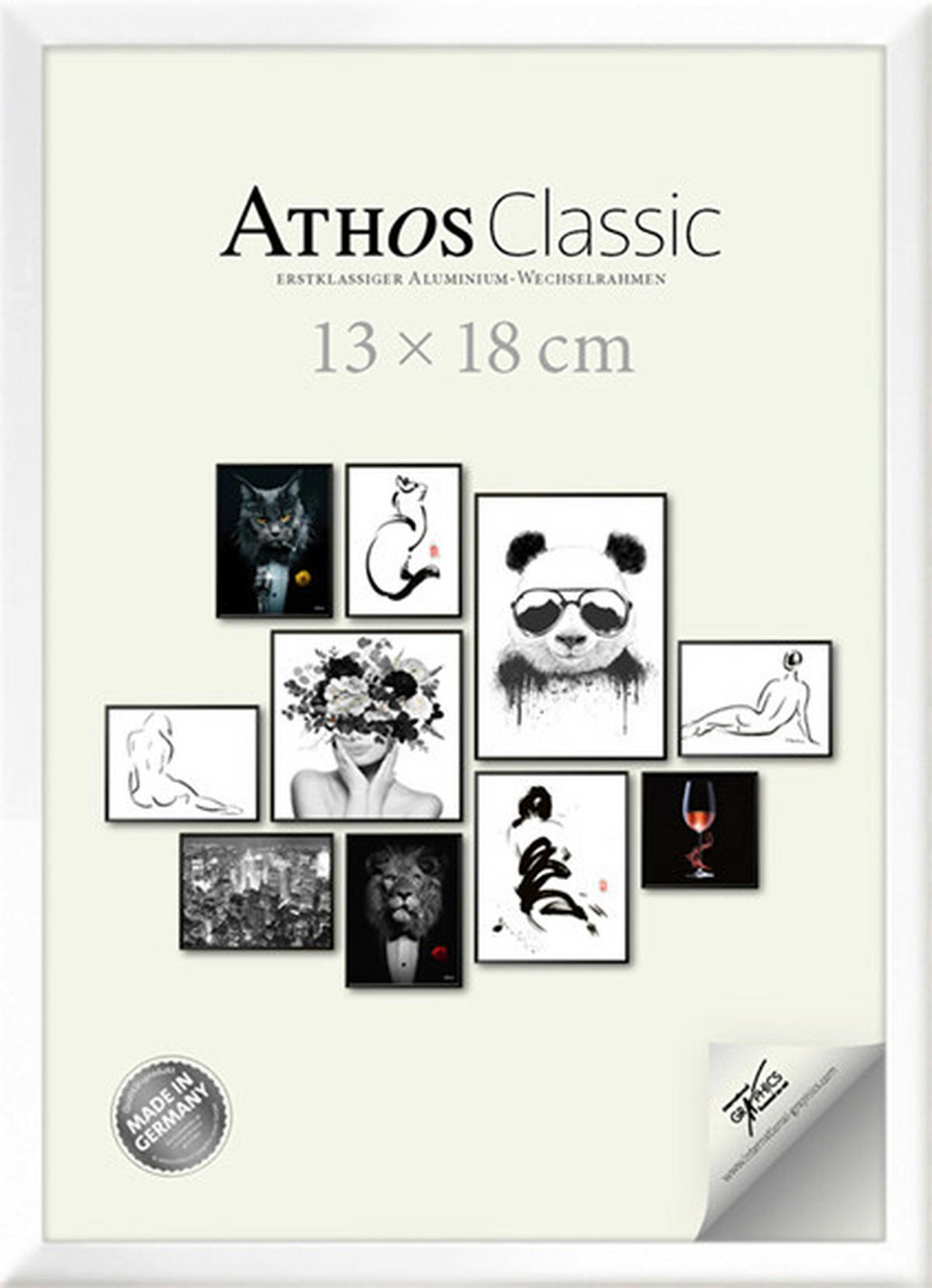 BILDERRAHMEN - Weiß Hochglanz, Basics, Papier/Holzwerkstoff (13/18/1,8cm)