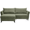 ECKSOFA Khaki Cord  - Khaki/Schwarz, ROMANTIK / LANDHAUS, Holz/Textil (245/159cm) - Stylife