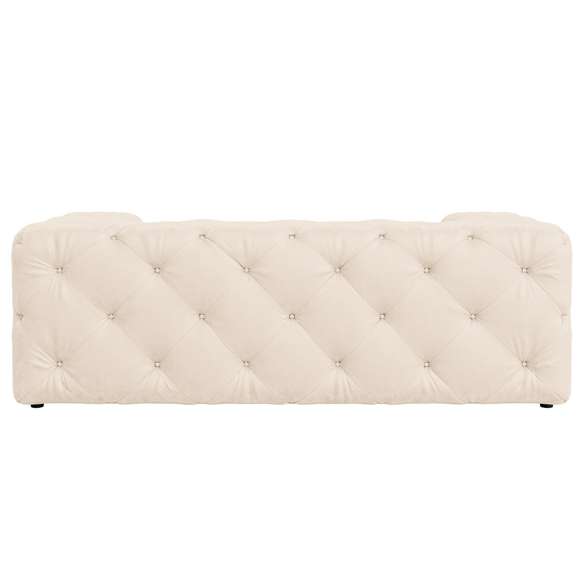 2-SITZER-SOFA Fresco Samt Creme  - Creme/Schwarz, Design, Kunststoff/Textil (193/71/100cm) - P & B