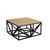 SOFFBORD i metall, trämaterial 80/80/42 cm  - svart/ek Artisan, Design, metall/trämaterial (80/80/42cm) - Stylife