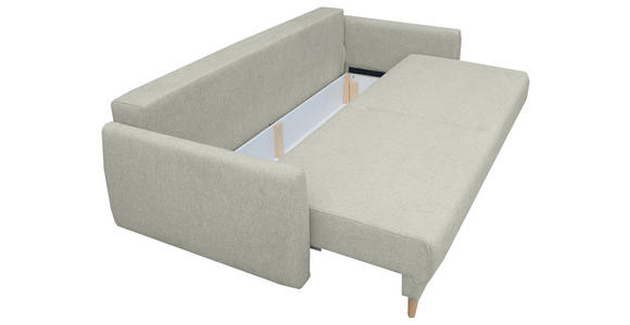 SCHLAFSOFA  mit Liegefunktion, Schlafen auf Sitzhöhe, Rücken echt Webstoff Beige  - Beige/Buchefarben, KONVENTIONELL, Holz/Textil (220/90/95cm) - Carryhome
