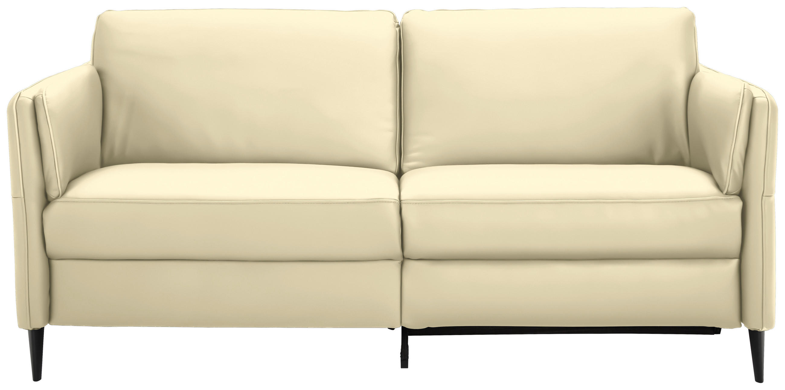 3-SITZER-SOFA in Echtleder Creme  - Creme/Schwarz, Design, Leder/Metall (190/84/99cm) - Dieter Knoll