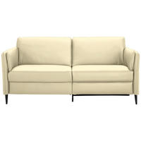 3-SITZER-SOFA in Echtleder Creme  - Creme/Schwarz, Design, Leder/Metall (190/84/99cm) - Dieter Knoll