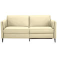 3-SITZER-SOFA in Leder Creme  - Creme/Schwarz, Design, Leder/Metall (190/84/99cm) - Dieter Knoll