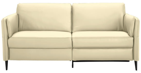 3-SITZER-SOFA in Leder Creme  - Creme/Schwarz, Design, Leder/Metall (190/84/99cm) - Dieter Knoll