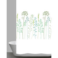 DUSCHVORHANG Botanica 180/200 cm  - Weiß/Grün, Basics, Kunststoff (180/200cm) - Grund