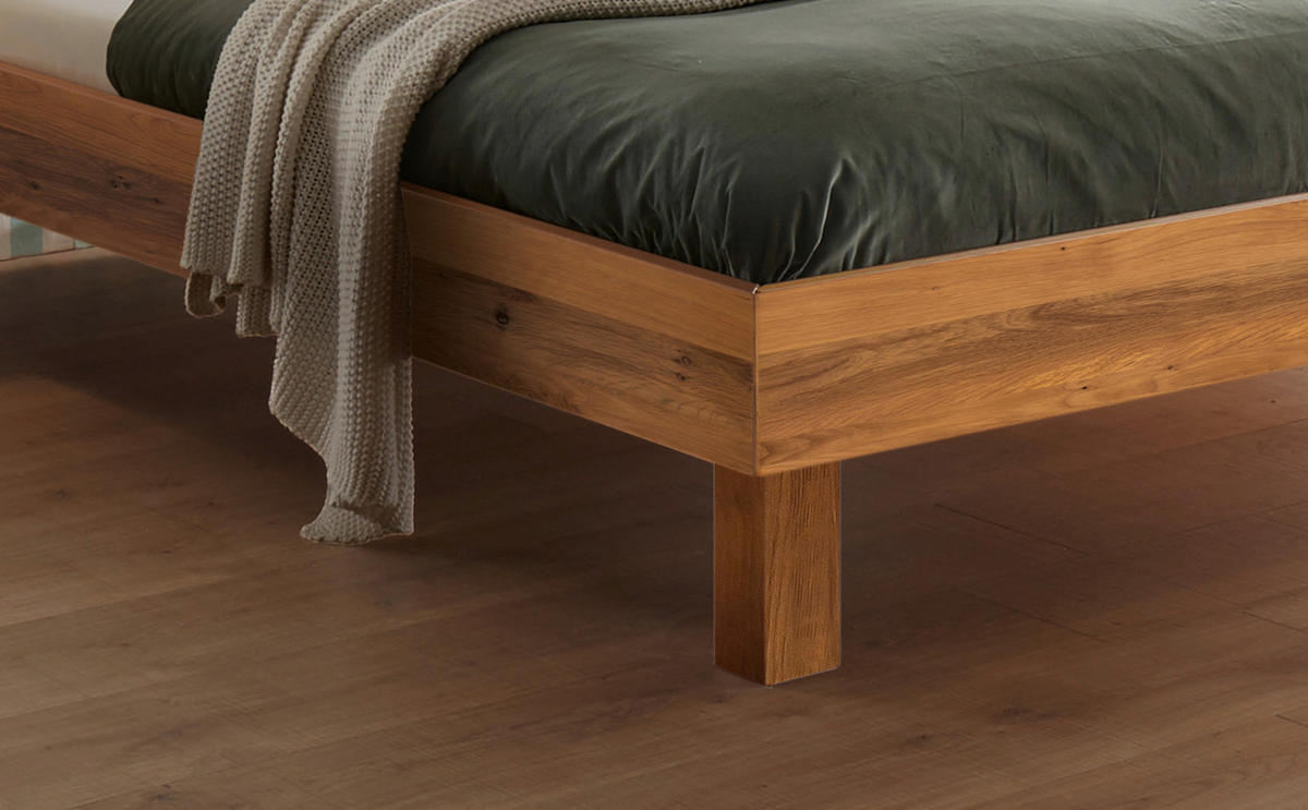 BETT 120/200 cm  in Wildeiche  - Wildeiche/Eichefarben, Natur, Holz (120/200cm) - Hasena