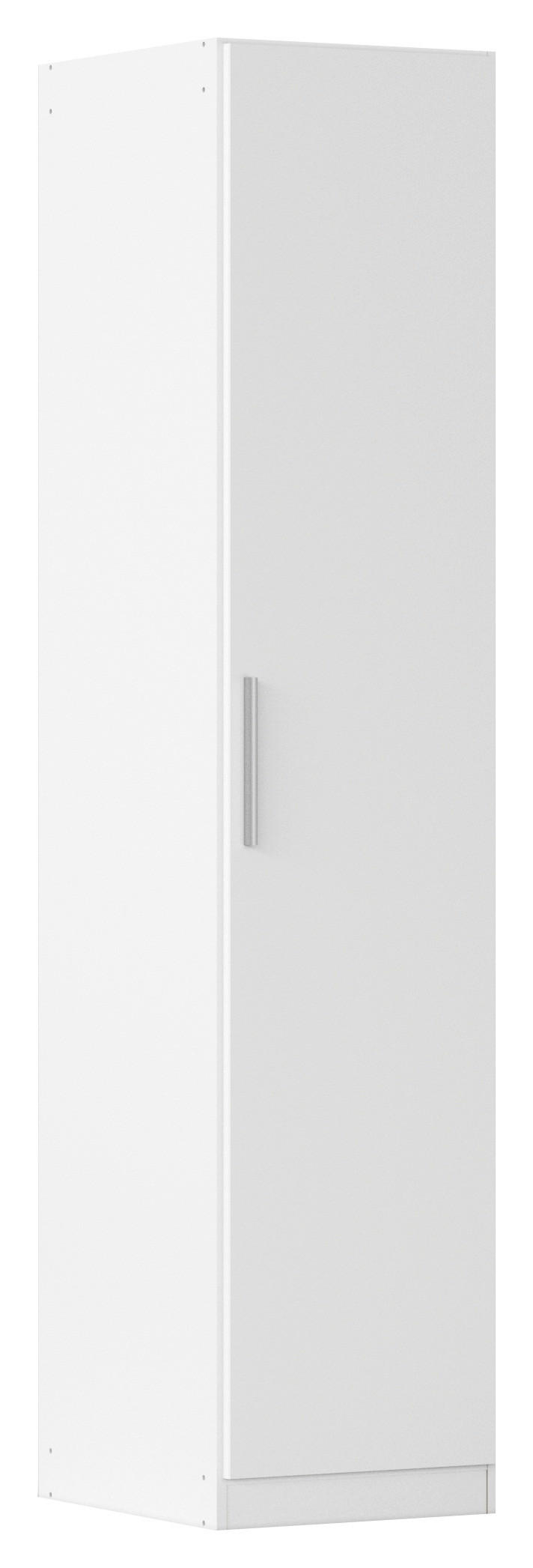 DREHTÜRENSCHRANK 47/210/54 cm,  in Weiß, 1-türig  - Alufarben/Weiß, KONVENTIONELL, Holzwerkstoff/Kunststoff (47/210/54cm) - home24