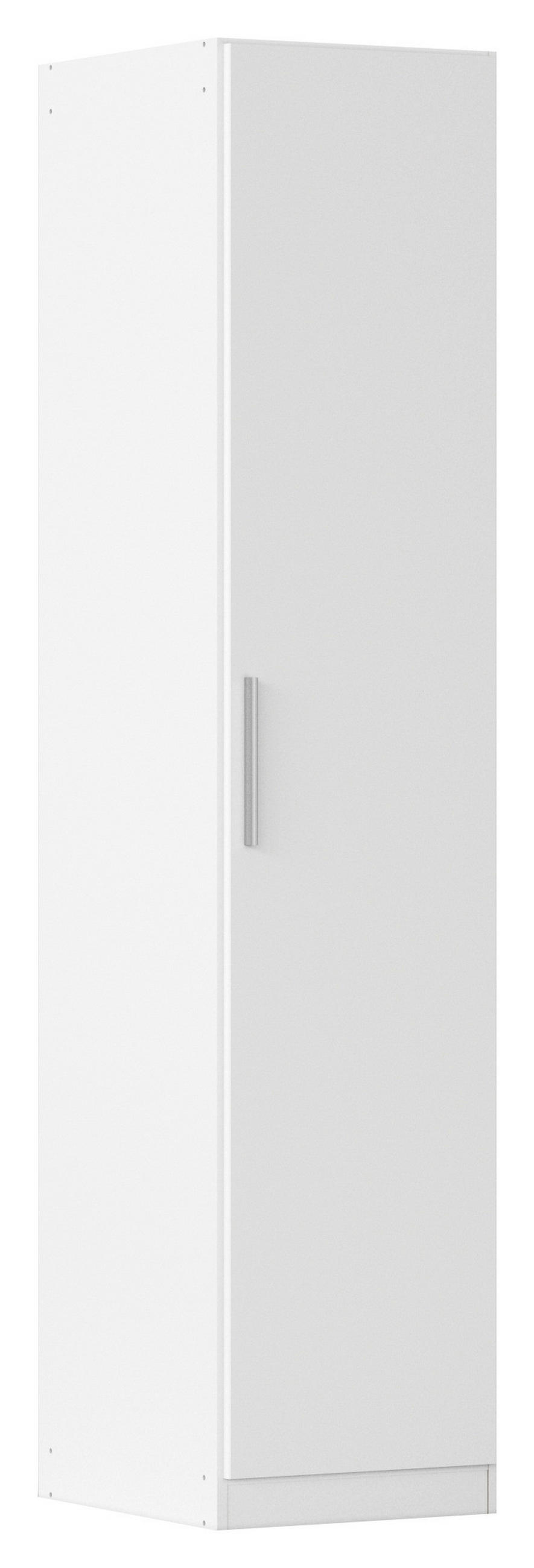 DREHTÜRENSCHRANK 47/210/54 cm,  in Weiß, 1-türig  - Alufarben/Weiß, KONVENTIONELL, Holzwerkstoff/Kunststoff (47/210/54cm) - home24