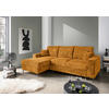 ECKSCHLAFSOFA  mit Rücken echt Struktur Goldfarben  - Goldfarben/Schwarz, KONVENTIONELL, Textil/Metall (143/237cm) - Livetastic