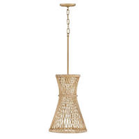 HÄNGELEUCHTE Twyla  57,7/30,5/30,5 cm  - Goldfarben, Natur, Holz/Metall (57,7/30,5/30,5cm) - Elstead Lighting