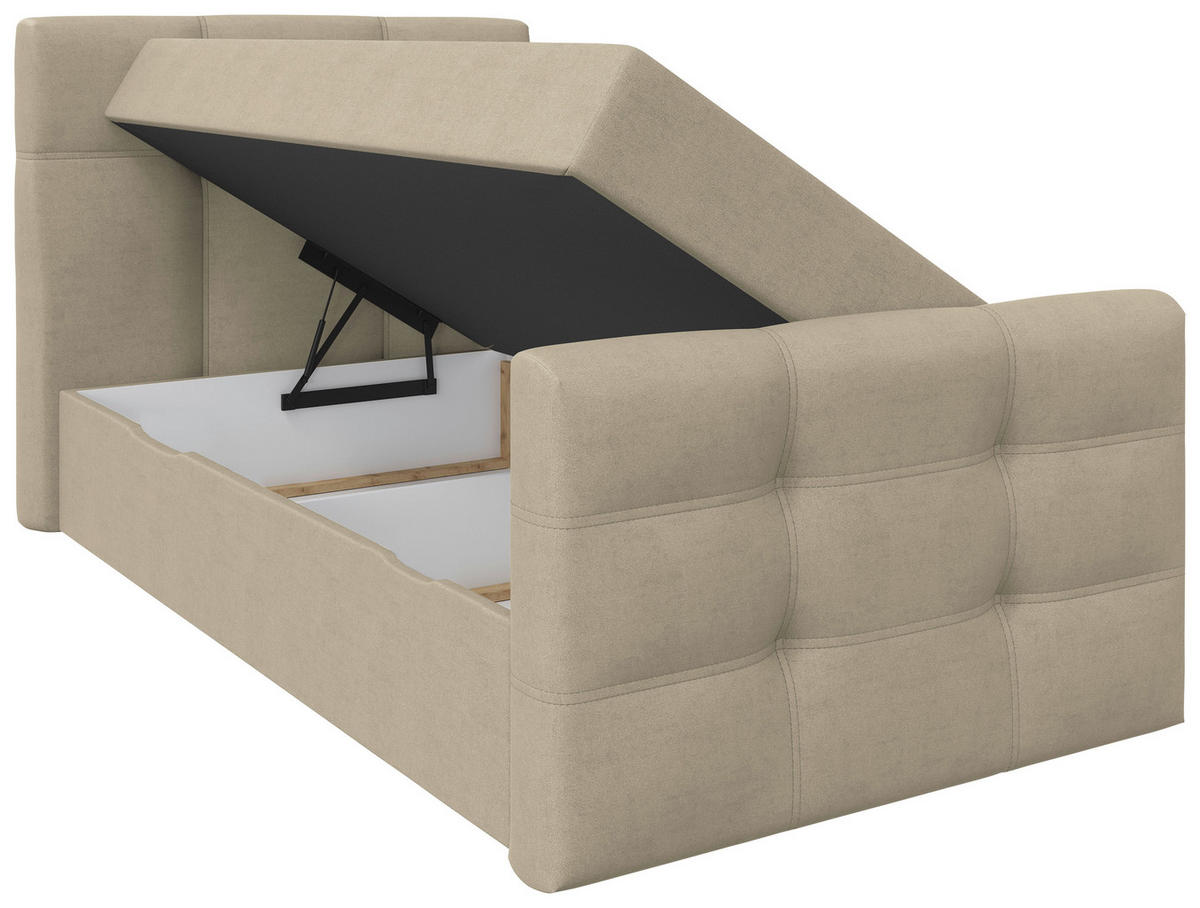 BOXBETT 100/200 cm  in Beige  - Beige/Schwarz, Basics, Kunststoff/Textil (100/200cm) - Chameo