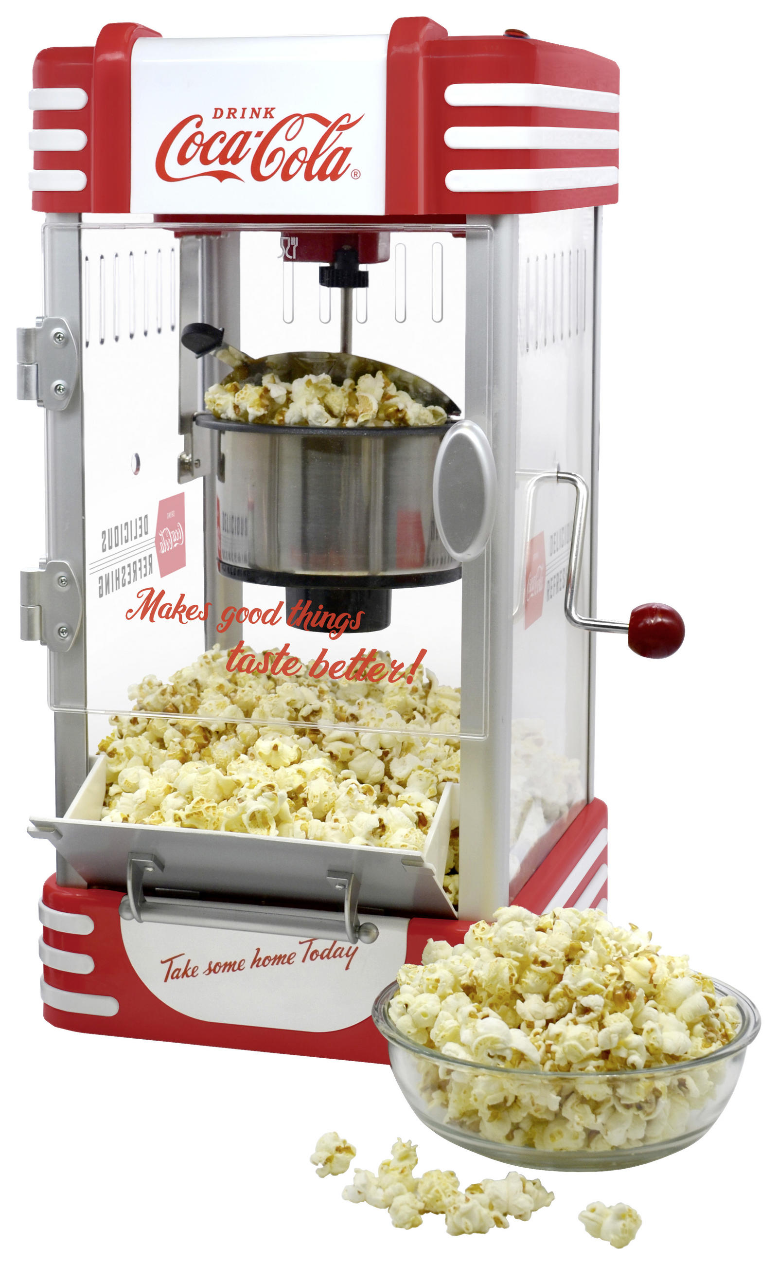 RETRO POPCORN-MAKER SNP-27CC  - Rot/Weiß, Trend, Kunststoff (29/49/24,8cm)